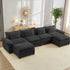 Puremind 118" Oversized Modular Sectional Sofa, Chenille U Shaped Cloud Couch, 30" Deep Seat Couch with Movable Ottomans for Living Room/Apartment