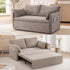 Puremind 66.5" Queen Pull Out Couch Bed with Adjustable Backrest, Bubble Fleece Convertible Sofa Bed with Side Pockets for Living Room/Apartment