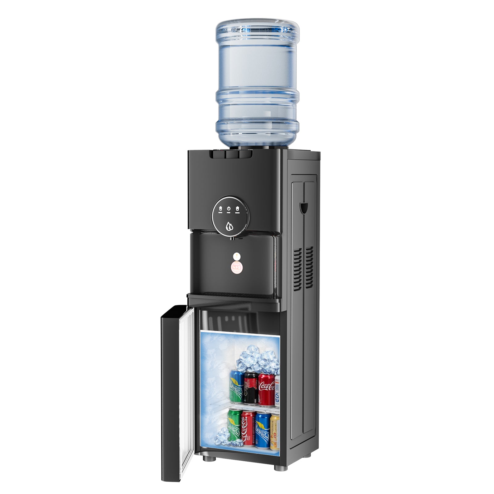 TABU Water Cooler, Bottom Loading Water Dispenser,Hot/Cold/Room Temperature,3 or 5 Gallon,Black
