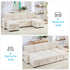 ZAFLY Sectional Sleeper Sofa Bed, 4 Seat Pull Out Couch with Storage, Modern Convertible U Shaped Sofas for Living Room