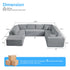 Mjkone 140"Oversized Modular U Shped Sectional Sofa,Corduroy Cloud Couch with Movable Ottoman for Living Room,No Assembly Required,