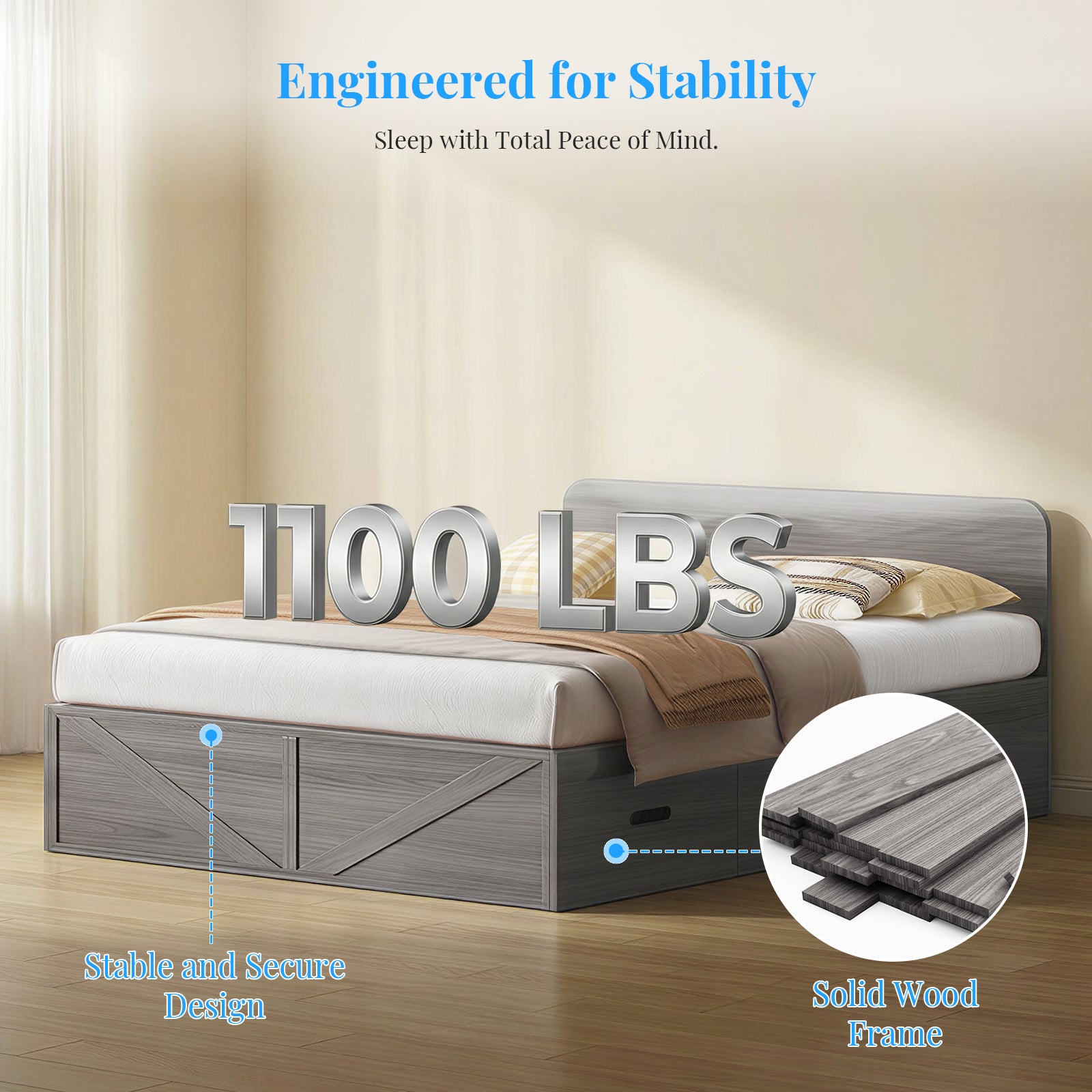 Puremind Full/Queen Size Murphy Bed with Mattress Included, Convertible Wall Bed into Modular Sofa Set for Bedroom/Small Space