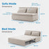 Mjkone Convertible Sofa Bed Twin Size,Linen Pull Out Sofa Bed with Cushions&Throw Pillows,Revesible Sleeper Couch for Apartment/Small Spaces
