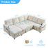 Mjkone Sectional Sleeper Sofa with Pull Out Bed,L-Shaped Sectional Sofa with Storage,Plush Corduroy Sectional Couches for Living Room,