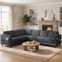 Puremind L Shaped Sofa, Oversized 5 Seat Corner Sofa with Side Pockets, Sectional Couches for Living Room/Apartment