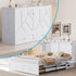 Puremind Queen Size Murphy Bed with Mattress, Murphy Cube Cabinet Bed with USB Charging Station and Large Storage Drawer, Murphy Chest Bed for Small Guest Room/Home/Office