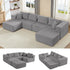 BALUS 135" Modular Cloud Sofa, 6 Seaters U Shaped Sectional Couch, Convertible Sofas with Ottomans, Living Room Furniture, Corduroy