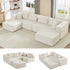 BALUS 135" Modular Cloud Sofa, 6 Seaters U Shaped Sectional Couch, Convertible Sofas with Ottomans, Living Room Furniture, Corduroy
