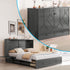 Puremind Queen Size Murphy Bed with Mattress, Murphy Cube Cabinet Bed with USB Charging Station and Large Storage Drawer, Murphy Chest Bed for Small Guest Room/Home/Office