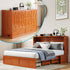 BALUS Solid Wood Queen Size Murphy Bed  , Two Large Drawers and Charging Station, Convertible Cabinet Bed, Folding Wall Bed for Apartment/Bed Room