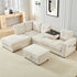 Puremind L Shaped Sectional Couch with Movable Storage Ottoman for Living Room, Corduroy U Shaped Sofa, Convertible Sleeper Sofa with Cup Holder