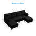 Puremind Modular Sectional Sofa, Modern U Shaped Sofa Couches with Movable Ottoman, 4 Seater Sofa for Living Room/Apartment