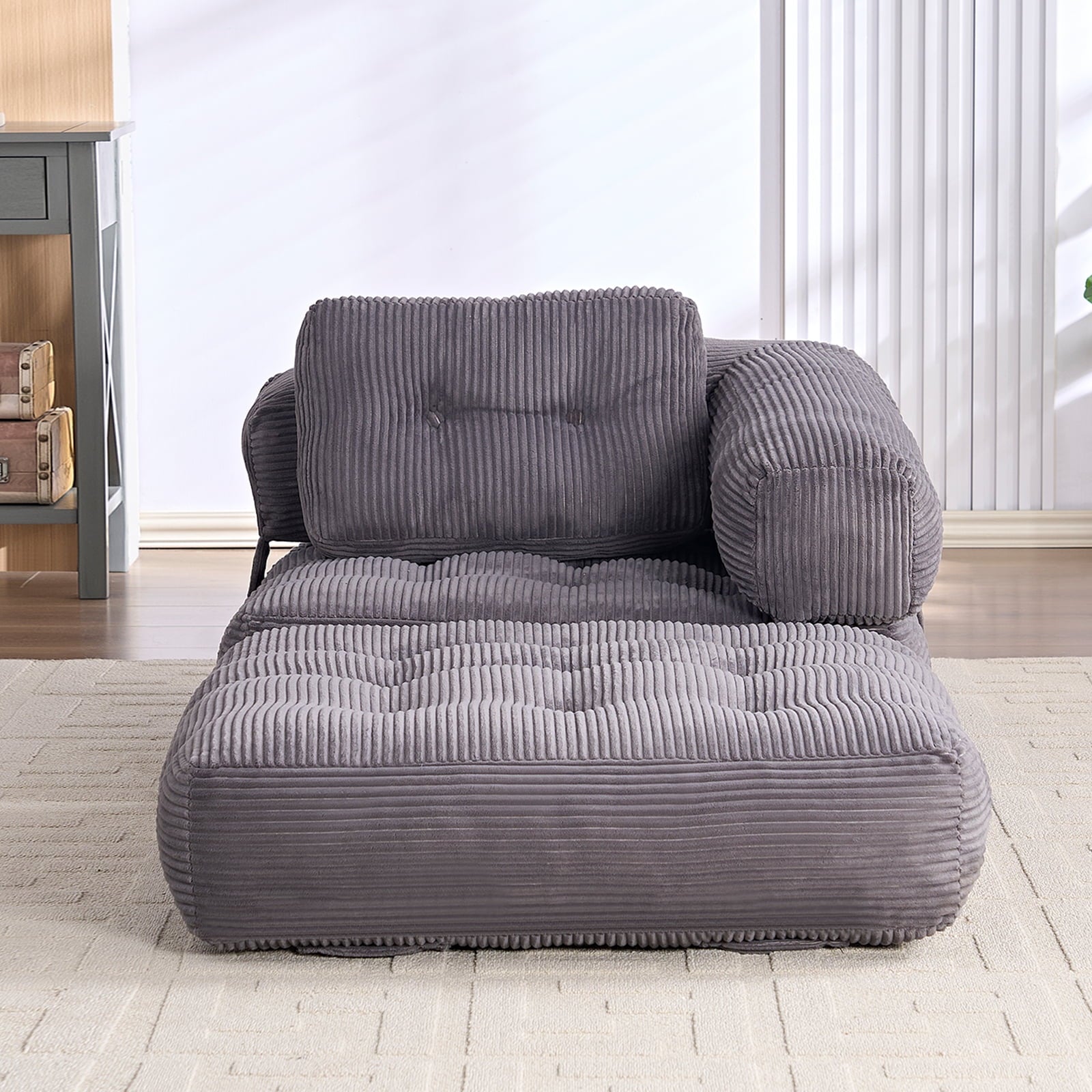Mjkone Single-Person Folding Sofa Bed,Convertible Floor Sleeper Chair with Pillow,Comfort Futon Chair Bed for Living Room/Bedroom,
