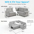 Mjkone Sectional Sleeper Sofa with Pull Out Bed,L-Shaped Sectional Sofa with Storage,Plush Corduroy Sectional Couches for Living Room,