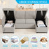 Mjkone Oversized U Shaped Sectional Sleeper Sofa Bed with Double Storage Chaise,Convertible Pull Out Couch Bed with Side Pocket for Living Room/Apartment,
