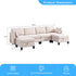 Mjkone Oversized U Shaped Sectional Sofa with Storage, Linen 6 Seater Modular Sectional Sofa Sleeper for Living Room