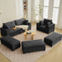 Cecer Modern Living Room Furniture Set, 2 Pieces Corduroy Sectional Sofa Sets with Free Combination Chaises