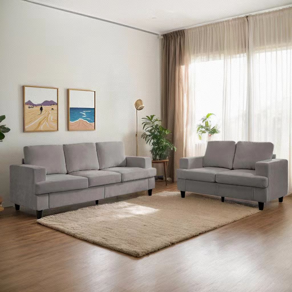 Puremind Sofa and Loveseat Set for Living Room, 2 Piece Sectional Sofa Set, Living Room Furniture Sets, Chenille Upholstered Sofa and Couch