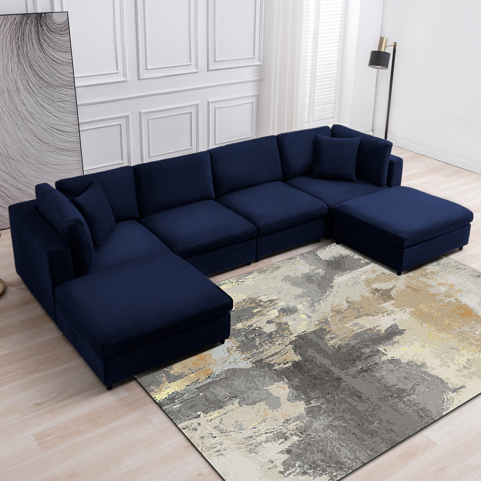 Modern Convertible Sectional Sofa Set