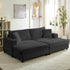 BALUS Oversized Chaise Sofa with Wide Storage Ottoman, Modern Deep Seat Sofa Bed for Living room/ Bedroom, Comfy Apartment Sleeper Sofa, Corduroy
