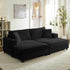 BALUS Oversized Chaise Sofa with Wide Storage Ottoman, Modern Deep Seat Sofa Bed for Living room/ Bedroom, Comfy Apartment Sleeper Sofa, Corduroy