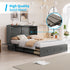 Puremind Queen Size Murphy Bed with Mattress, Murphy Cube Cabinet Bed with USB Charging Station and Large Storage Drawer, Murphy Chest Bed for Small Guest Room/Home/Office