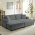 BALUS Oversized Chaise Sofa with Wide Storage Ottoman, Modern Deep Seat Sofa Bed for Living room/ Bedroom, Comfy Apartment Sleeper Sofa, Corduroy
