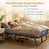 PUREMIND Full Size Folding Bed, 75"X 54" Rollaway Bed with 5 Inch Mattress for Adults, Extra Large Portable Foldable Bed with Headboard