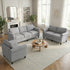 Puremind 3 Piece Living Room Sofa Set, Sectional Couch Sets, 3-Seat Sofa with Loveseat and Armchair Furniture Sets for Living Room/Apartment