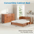 Mjkone Murphy Bed Queen with Mattress, Cabinet Bed with Storage Drawers and USB Charging Station,Murphy Chest Bed for Small Space