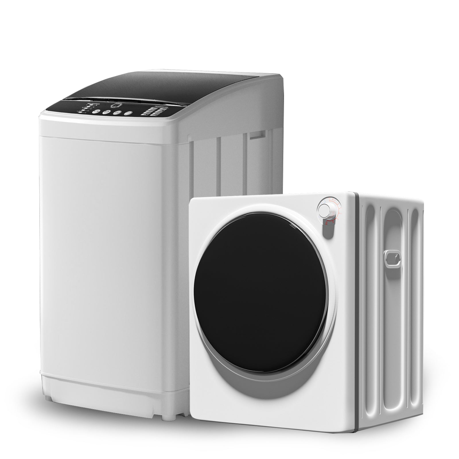 TABU Washer and Dryer Set, 17.6lbs Full-Automatic Washing Machine and 13lbs Portable Dryer