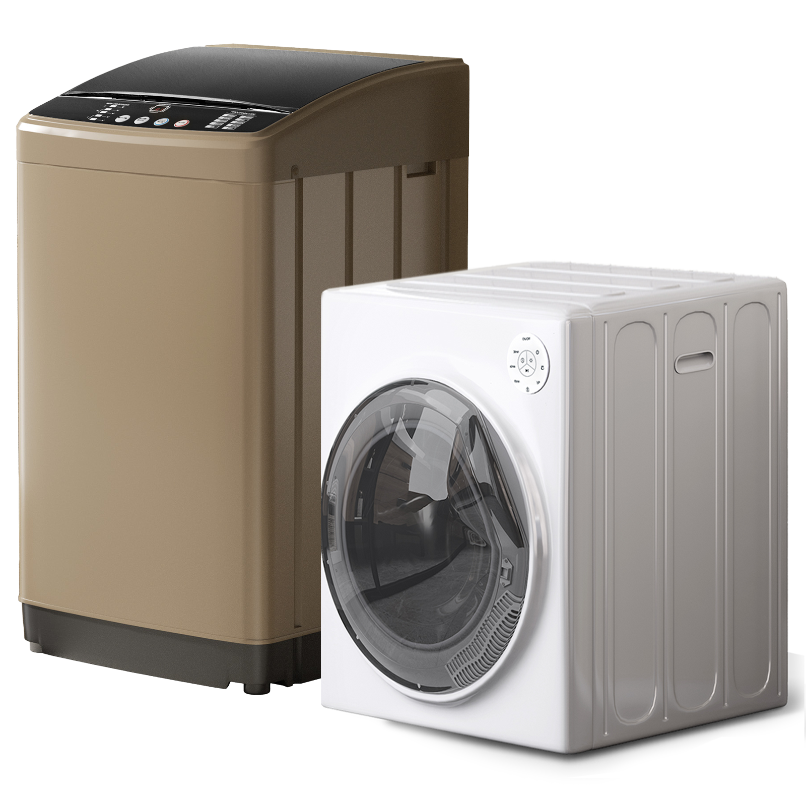 CECER Washer and Dryer Set, 17.6lbs Full-Automatic Washing Machine and 13lbs Portable Dryer