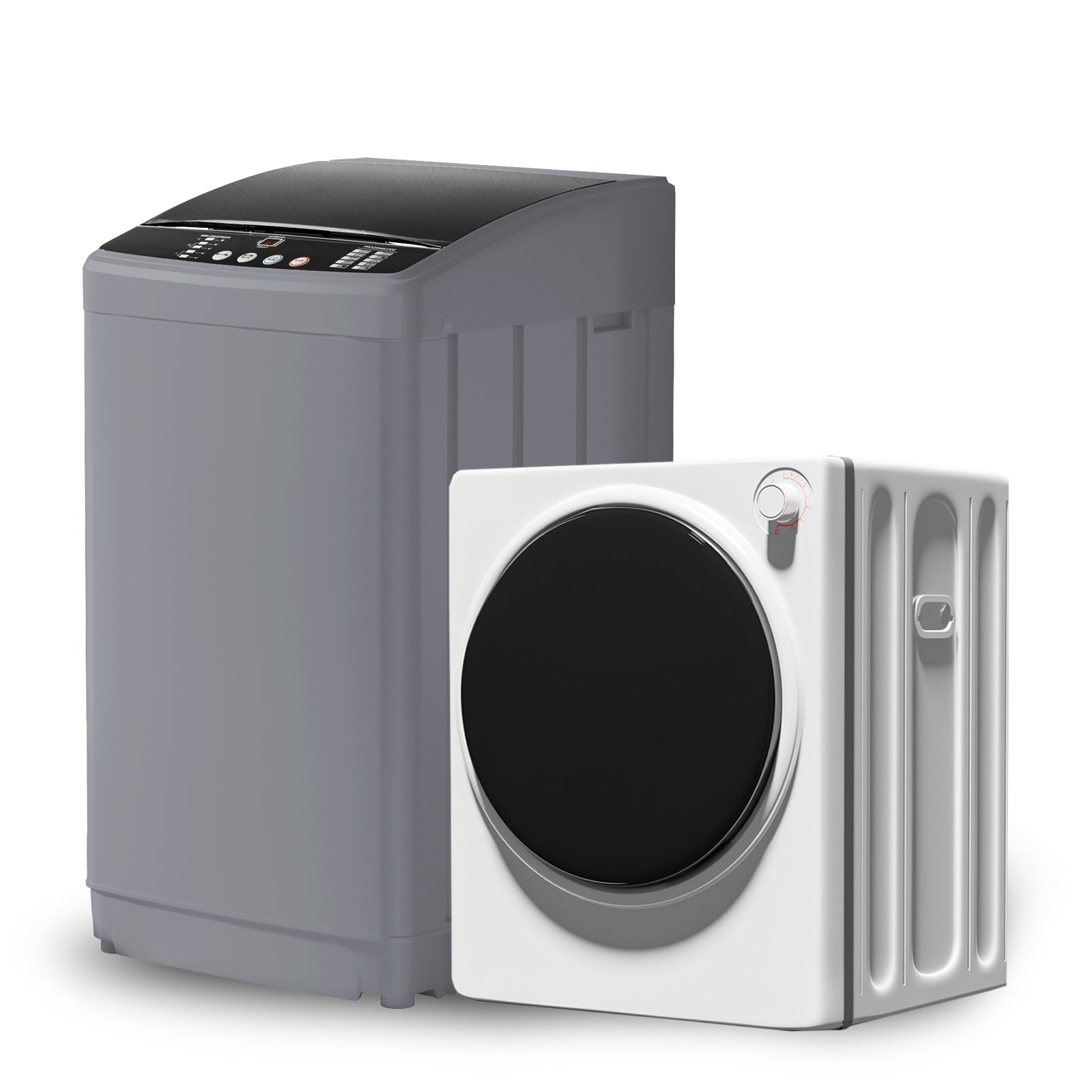 TABU Washer and Dryer Set, 17.6lbs Full-Automatic Washing Machine and 13lbs Portable Dryer