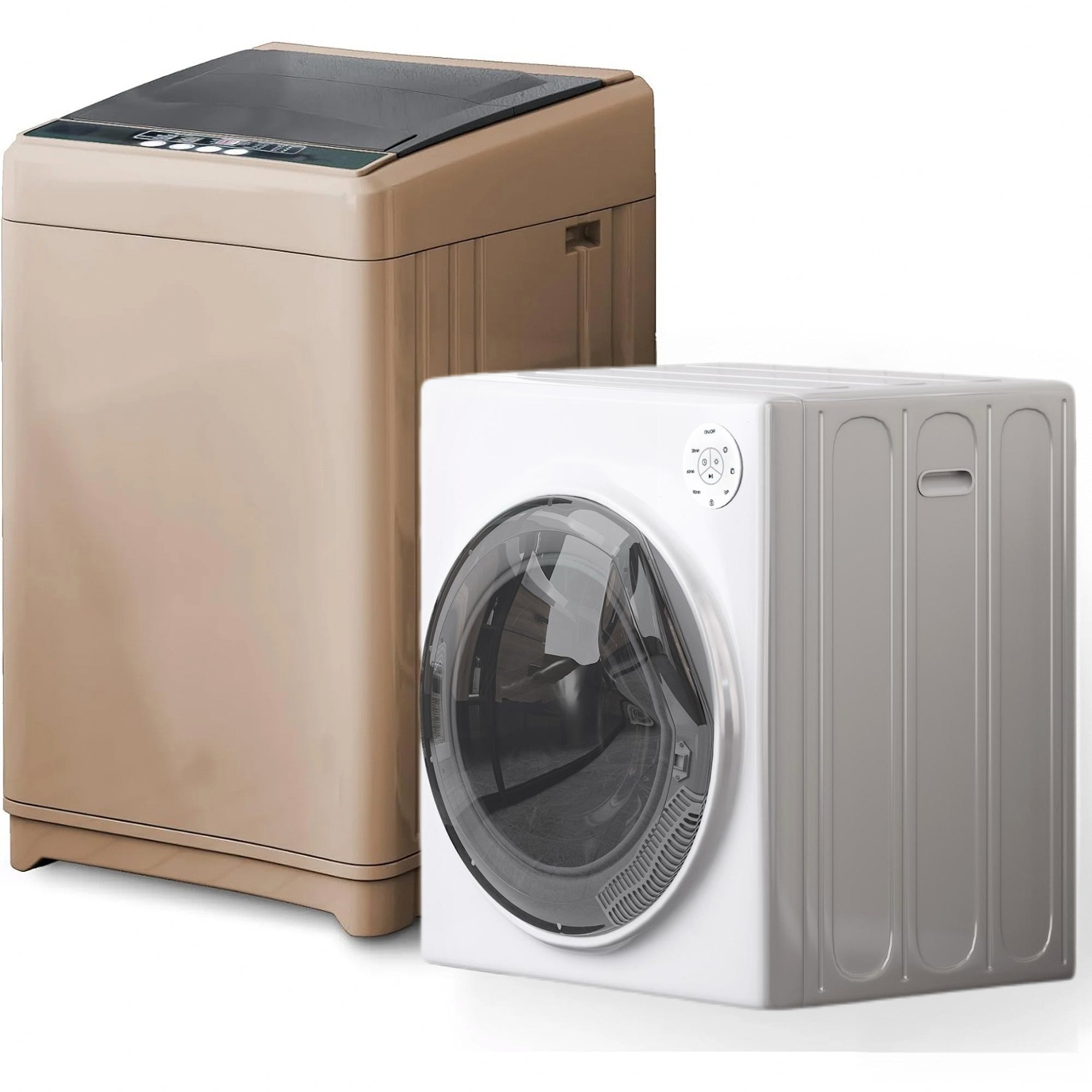 CECER Washer and Dryer Set, 17.6lbs Full-Automatic Washing Machine and 13lbs Portable Dryer