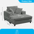 Mjkone Oversized Accent Chair with Ottoman for Living Room, Single Indoor Lounge Sofa Armchair with Storage Armrests,
