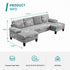 Cecer U Shaped Sectional Sofa, 4-Seat Modular Sofa, Living Room Modern Couch with Chaise