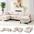 Puremind 6 Piece Modular Sectional Sofa with Storage, U/L Shaped Sectional Couch with Movable Ottoman, Convertible Sleeper Sofa for Living Room/Apartment