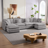 Puremind Modular Sectional Sofa with Movable Ottomans, 5-Seater U Shaped Comfy Cloud Couch for Living Room/Apartment