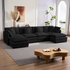 Puremind Modular Sectional Sofa with Movable Ottomans, 5-Seater U Shaped Comfy Cloud Couch for Living Room/Apartment