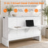 Puremind Murphy Bed with Mattress & Desk, Hideaway Wall Bed with Charging Port, Folding Cabinet Bed for Home/Small Space