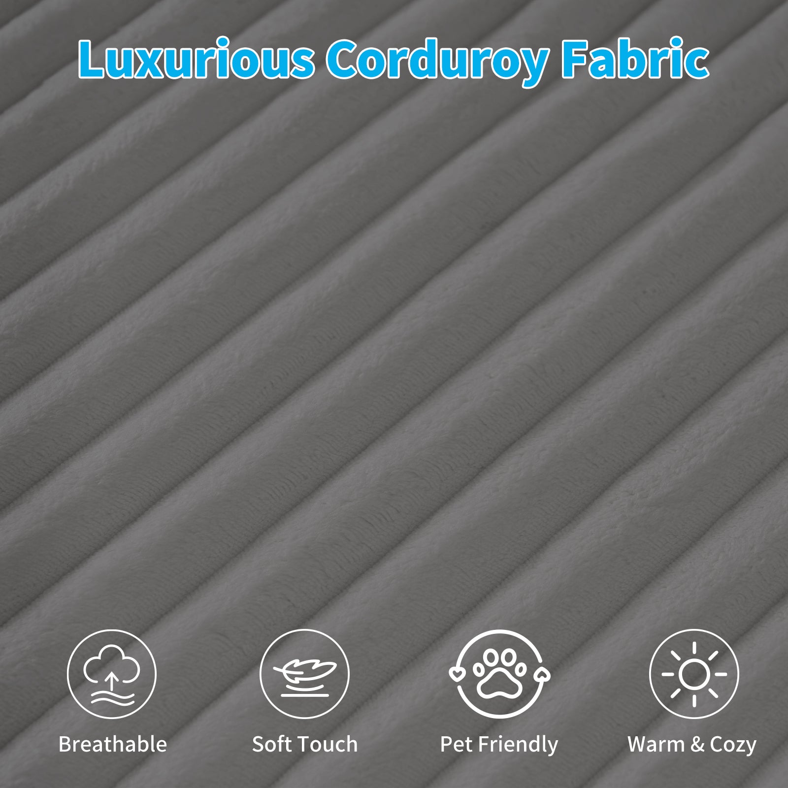 Puremind 85“W Double Chaise Lounge Chair Indoor, Oversized Sectional Corduroy Sofa Bed, Deep Seat Sleeper Loveseat, Cloud Sofa for Living Room/Apartment