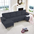 BALUS Convertible U/L Shape Sectional Sofa , Oversized 4 Seat Modular Couch for Living Room/ Apartment