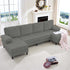 BALUS Convertible U/L Shape Sectional Sofa , Oversized 4 Seat Modular Couch for Living Room/ Apartment