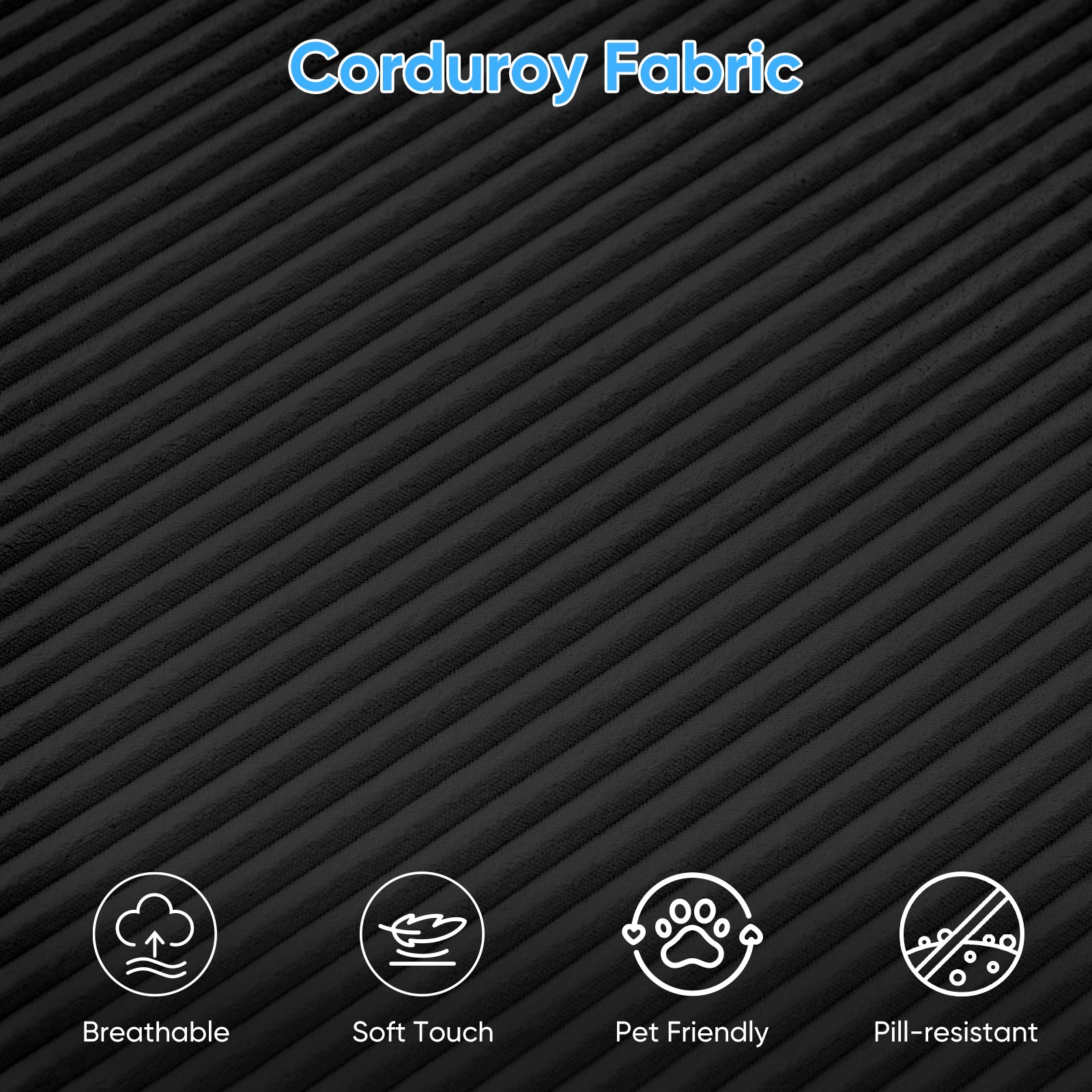 Puremind 109” L Shaped Sectional Sofa, Modular Sectional Couches with Chaise, Corduroy Cloud Couch for Living Room/Apartment/Small Space