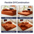 ZAFLY Convertible Sleeper Sofa Bed, Corduroy Boneless Couch with Removable Armrests, Floor Gaming Sofa for Living Room/Small Space