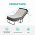 Cecer Folding Bed with Mattress,Portable Foldable Roll Away Adult Bed for Guest,Fold up Bed with Memory Foam Mattress, Firm Bed Frame with Baffle