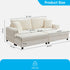 Mjkone 85’’ Loveseat Sectional Sofa with 2 Ottoman,Corduroy Deep Seat Couch with Storage Armrests Living Room Furniture,