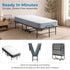 Mjkone Folding Bed with Mattress,75" x 38"Rollaway Bed for Adults with Dust Cover,Twin Size Rollaway Bed with Lockable Wheels for Small Space