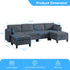 Puremind 6 Piece Modular Sectional Sofa with Storage, U/L Shaped Sectional Couch with Movable Ottoman, Convertible Sleeper Sofa for Living Room/Apartment