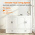 Puremind Queen Size Murphy Bed with Mattress, Murphy Cube Cabinet Bed with USB Charging Station and Storage Drawer, Murphy Chest Bed for Guest Room/Home/Office